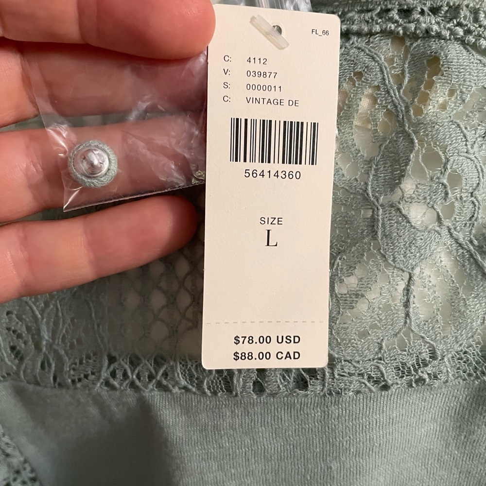 NWT Anthropologie Liliya Lace Top in color Allure sz L - Picture 5 of 11